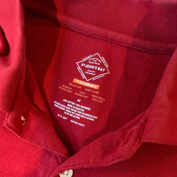 Men’s Sz M Red Short Sleeve Polo St. John’s Bay - Picture 2 of 5